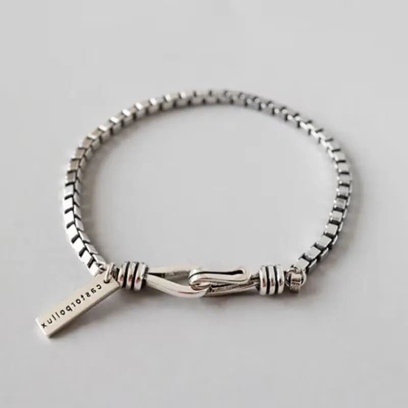 Sterling Silver Geometric Charm Bracelet