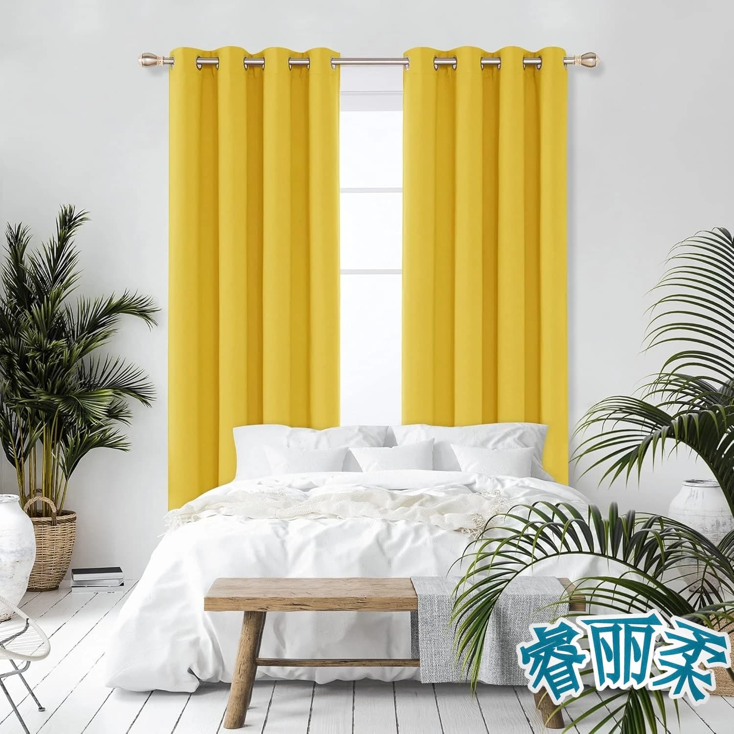 Thermal Blackout Curtains with Eyelets, 2 Panels