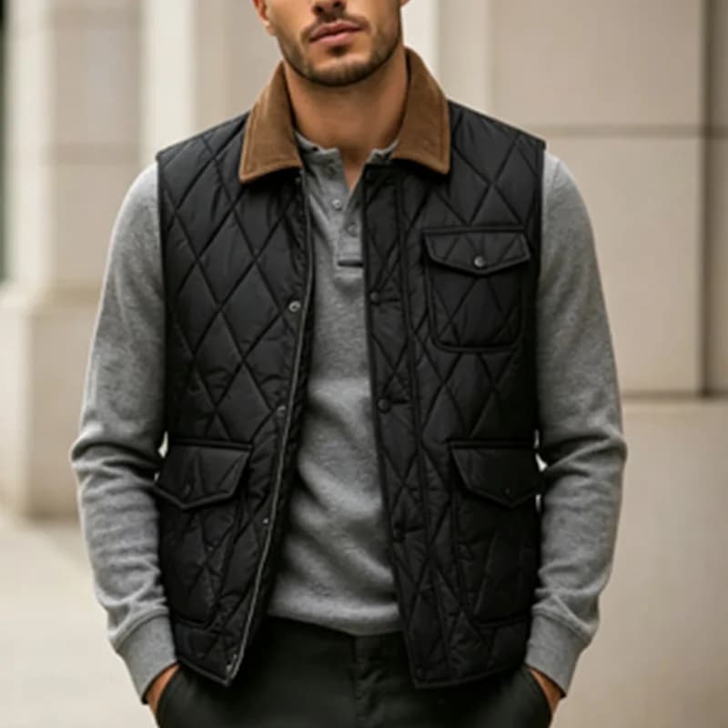 Men's Sleeveless Cotton-Padded Vest