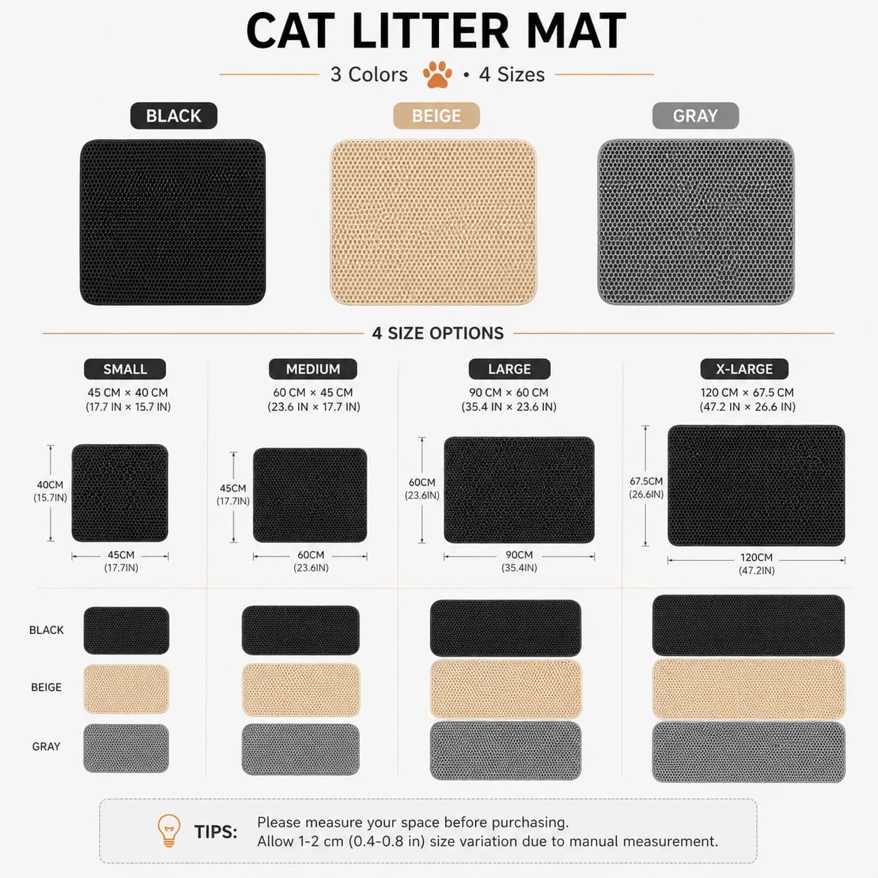 Honeycomb Double Layer Cat Litter Mat