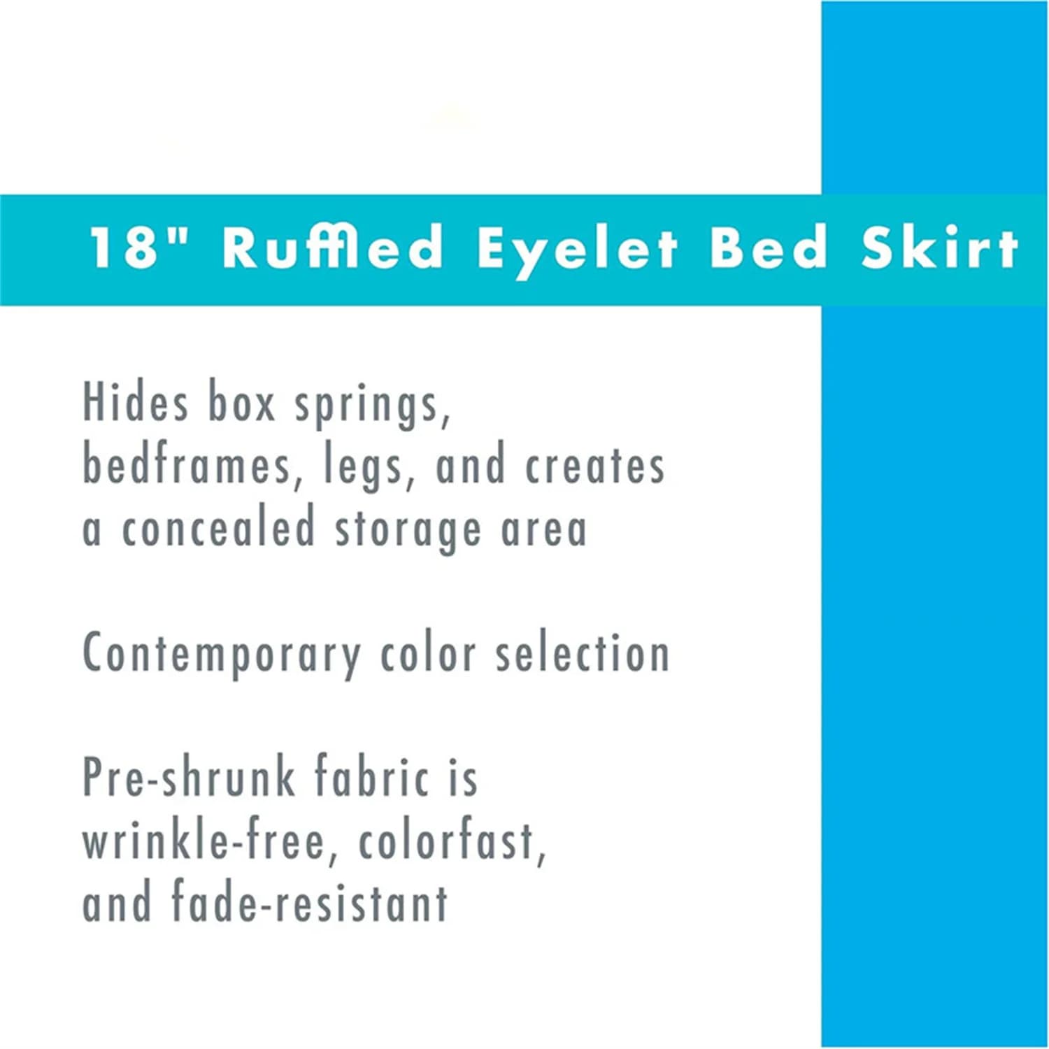 18 Inch Deep Eyelet Ruffle Bed Skirt