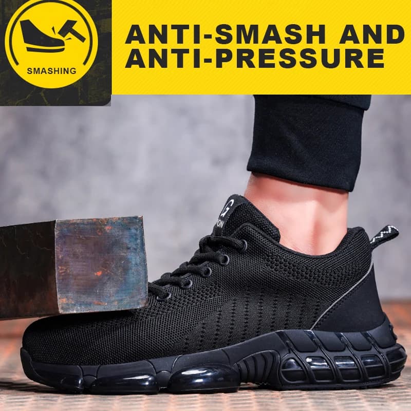 Steel Toe Safety Shoes for Men Women Comfortable Breathable Non Slip Work Shoes Security Protective Shoes Comfortable Sneakers