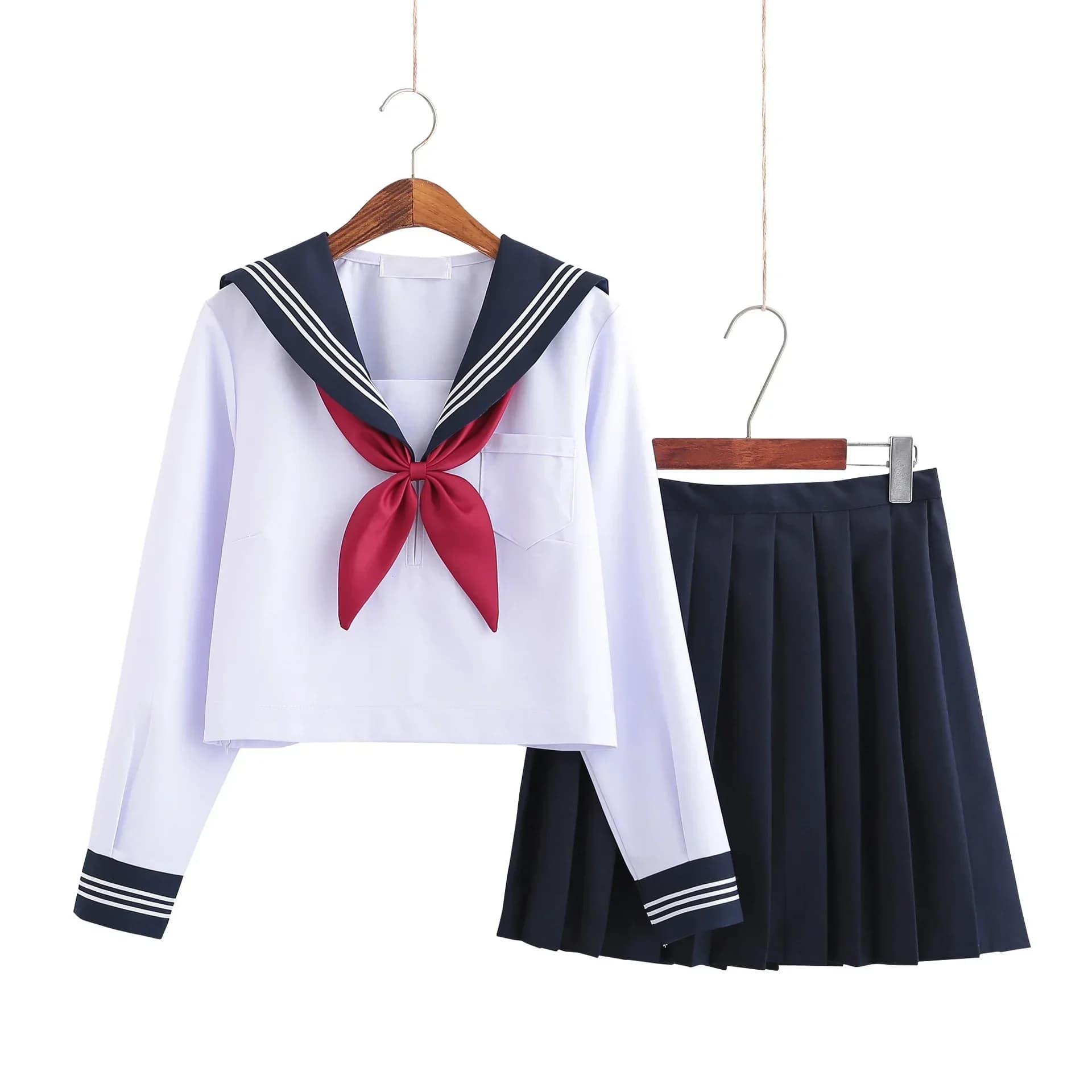 White Japanese Sailor School Uniform For Girls