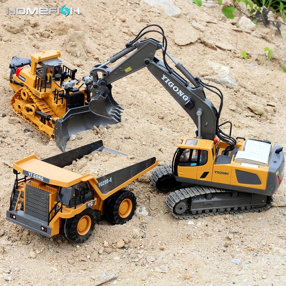 Remote Control Excavator Dump Truck Bulldozer Toy