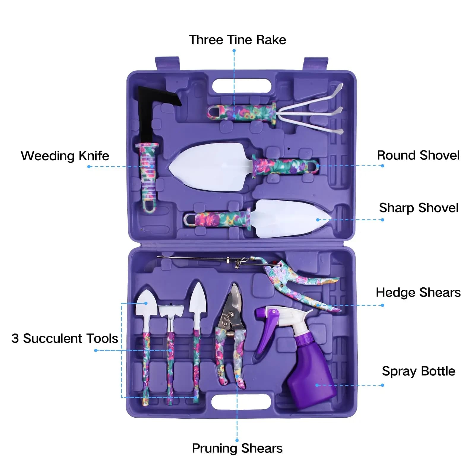 Gardening Tools Set with Carrying Case