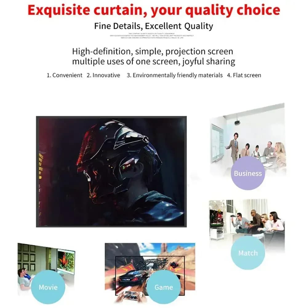 Projector Screen Fabric 60-150 Inch