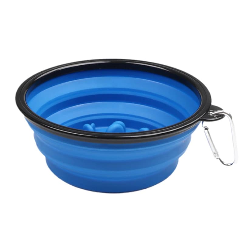 Collapsible Slow Feed Pet Bowl with Buckle