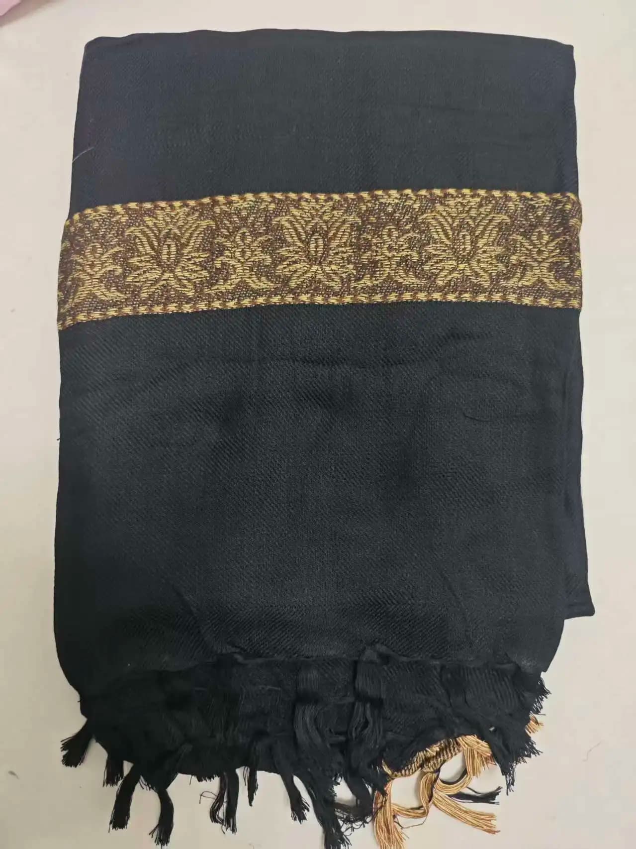 Muslim Black Scarf for Men Elegant Wrap Turkey Dubai Headscarf Ourdoor Islamic Eid Prayer Headwraps Summer Headband