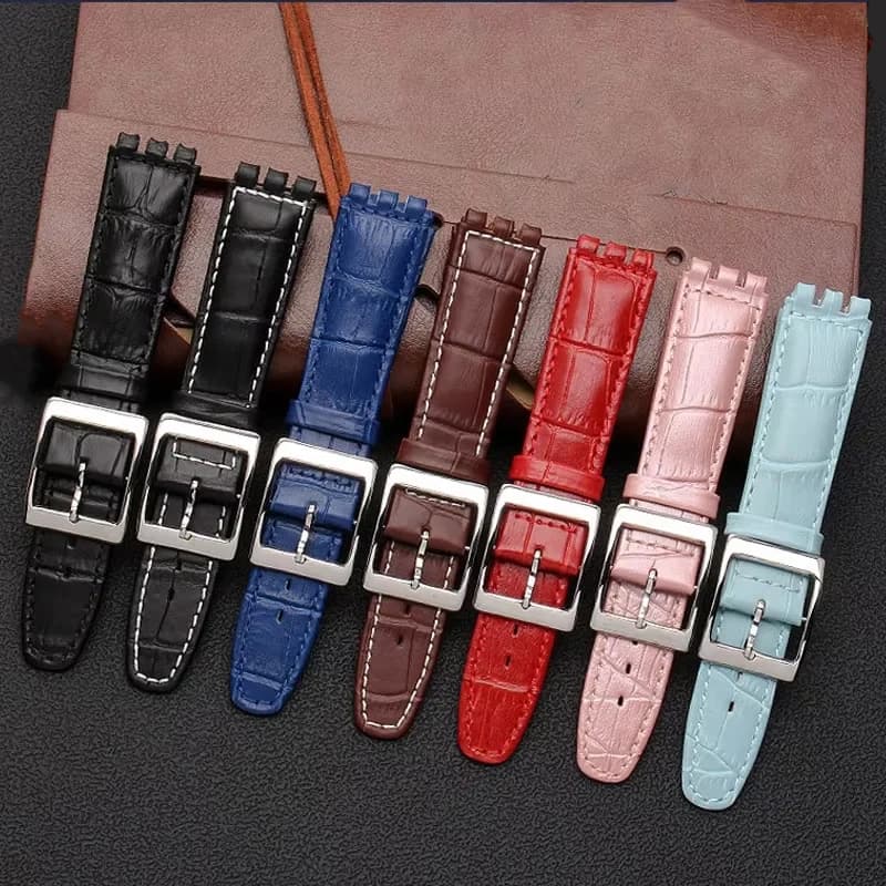 Genuine Leather Watch Strap for Swatch