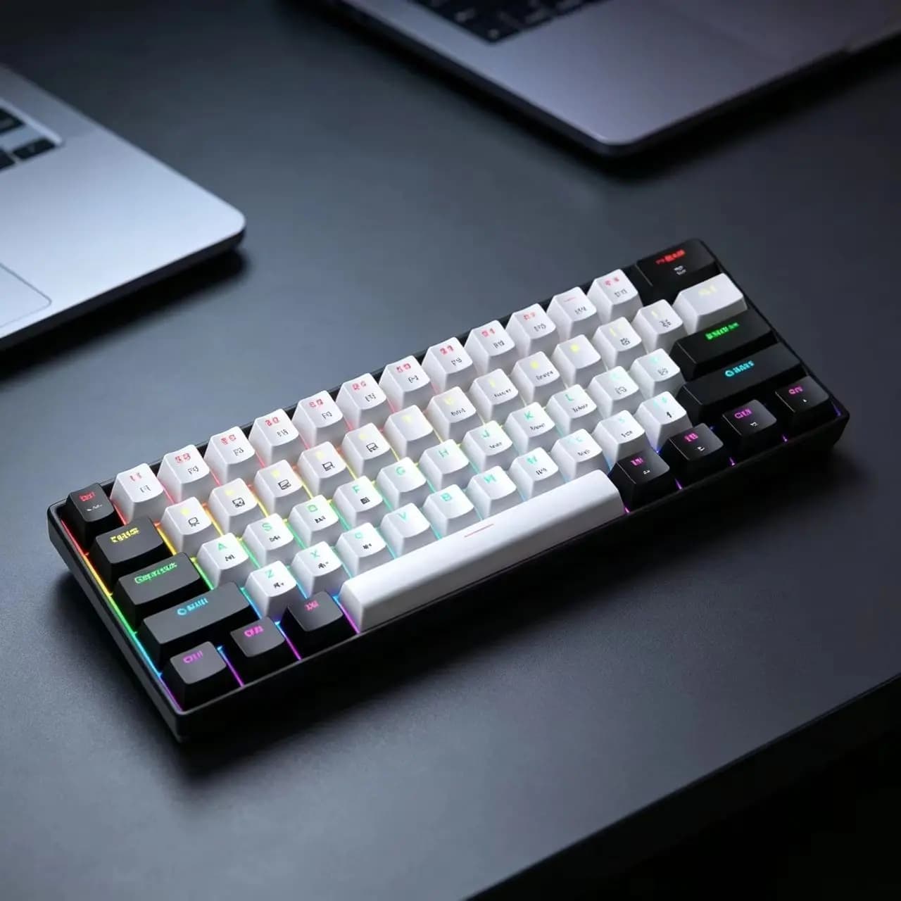 61 key Gaming Mechanical Keyboard RGB Backlit Ultra Compact Mini Layout Suitable for PC/Mac Gamers and Typists