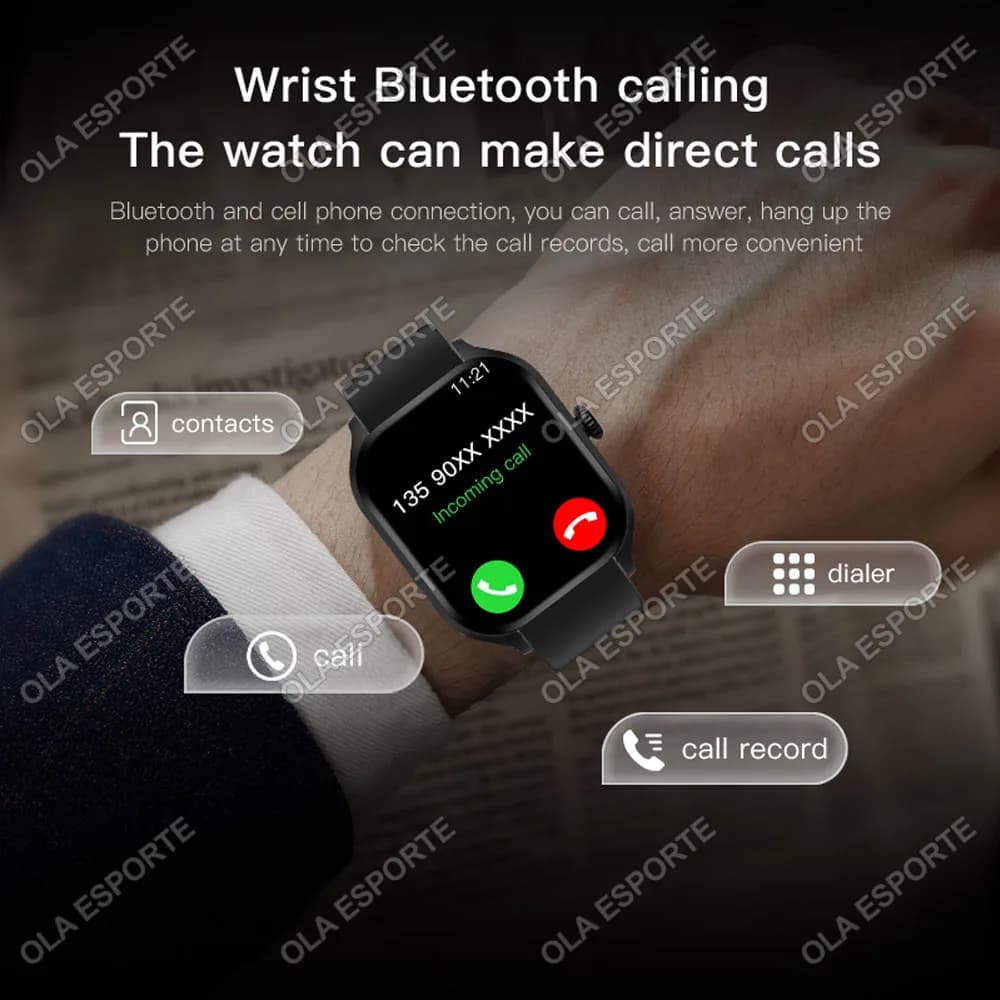 Smart Watch For Android IOS Watches 2.01inch HD Display Bluetooth Call Message Alert Music Sports Smartwatch Men Women Gift Ht30