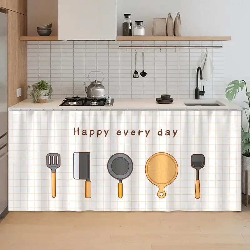 Self-Adhesive Kitchen Cabinet Half Curtain