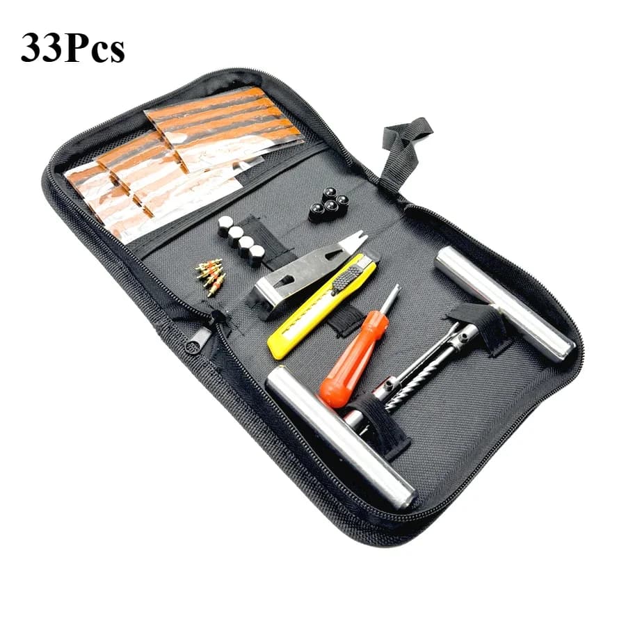 Tire Repair Kit with Tools and Strips