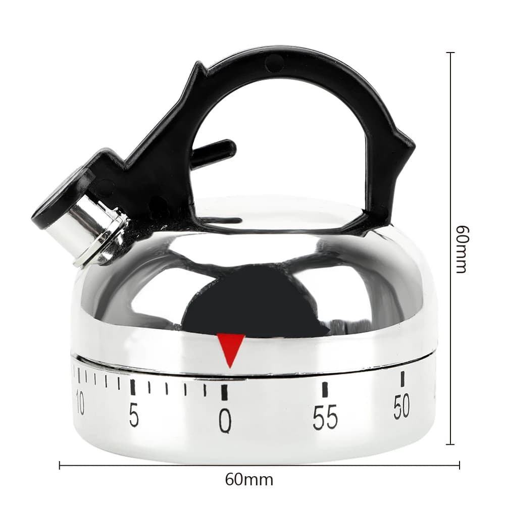 Kitchen Tool Gadgets Cooking Reminders Tools 60 Minutes Kitchen Timer Mechanical Timer Countdown Alarm Reminder Kettle Shape