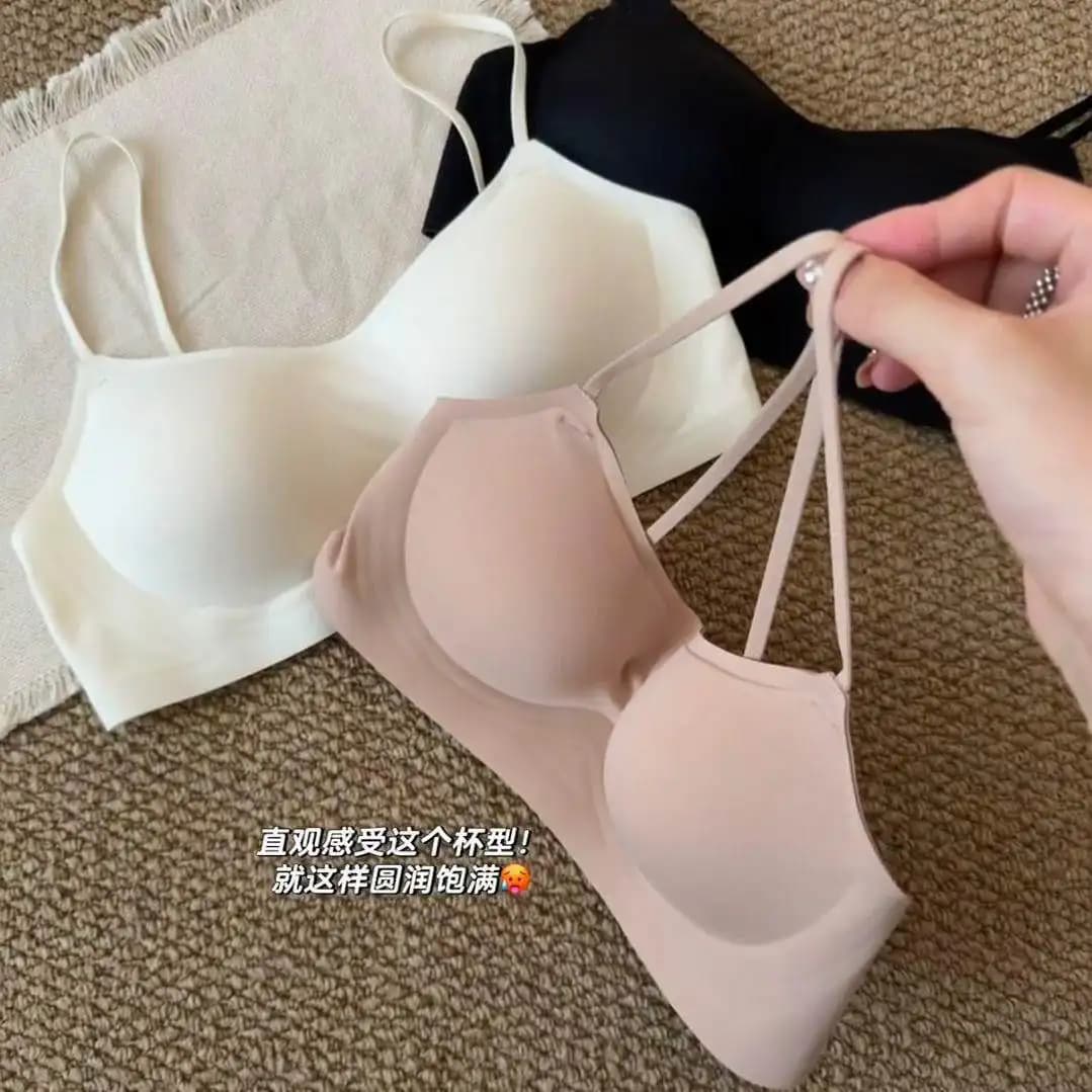 Seamless Low Neckline Bra with Thin Straps