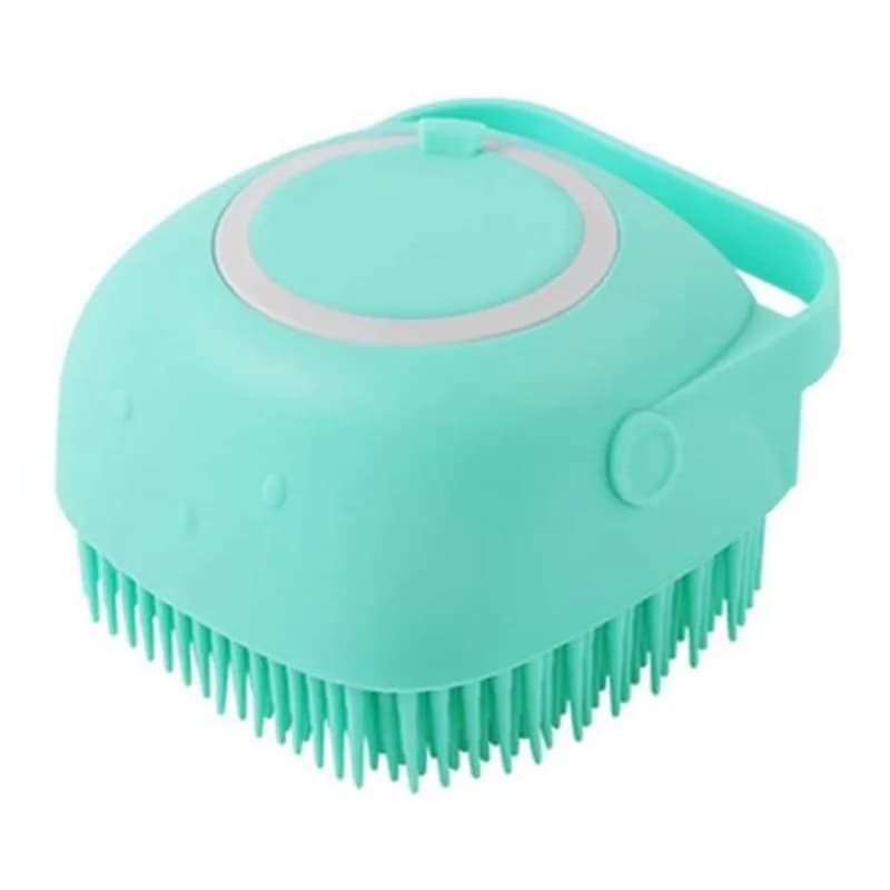 Pet Massage Brush Dog Bathing Brush Shampoo Dispenser Soft Silicone Brush Rubber Bristle for Dogs and Cats Shower Grooming Tool
