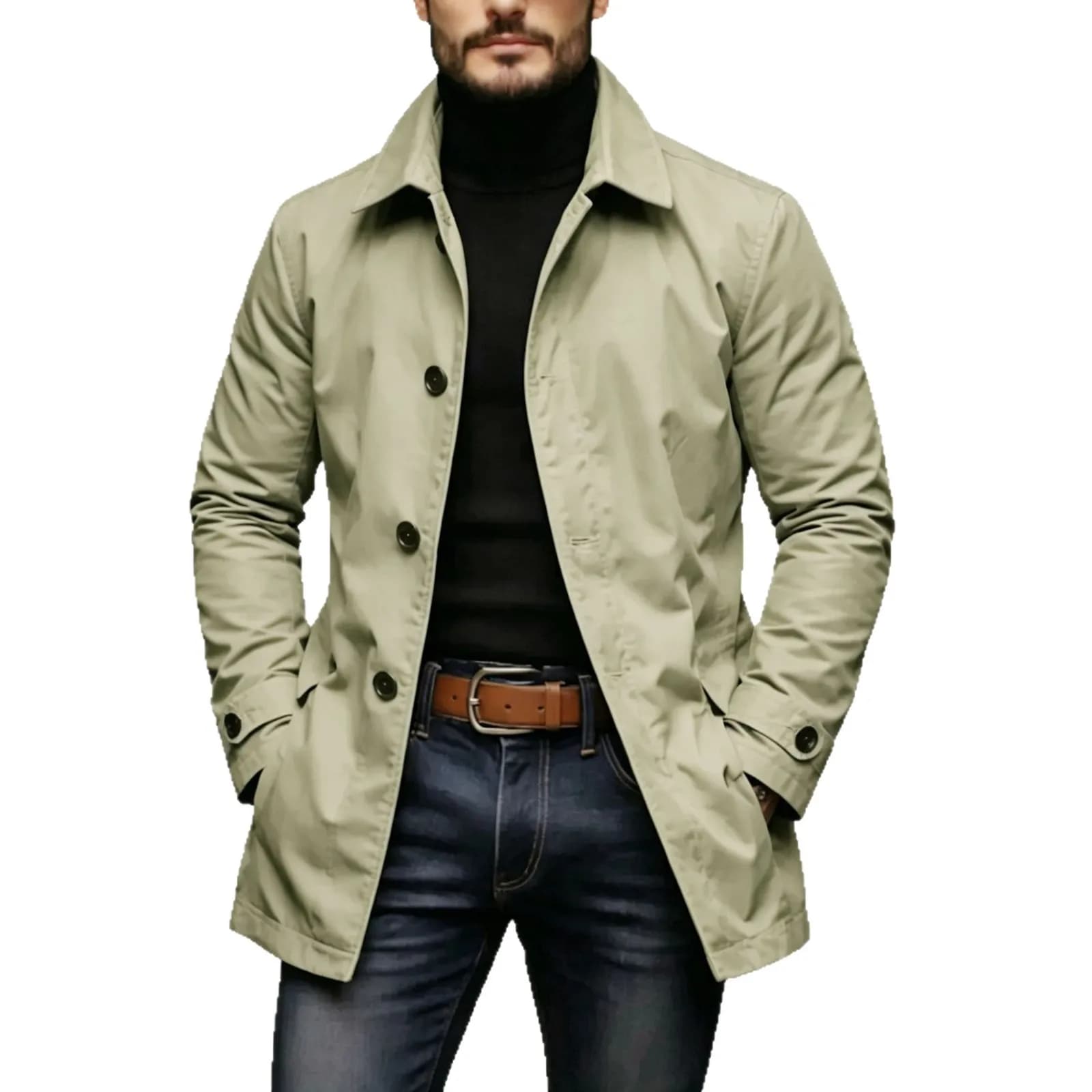 Men's Waterproof Retro Trench Cardigan