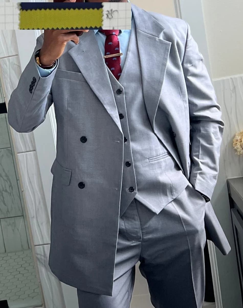 Men's Slim Fit Three-Piece Suit with Vest