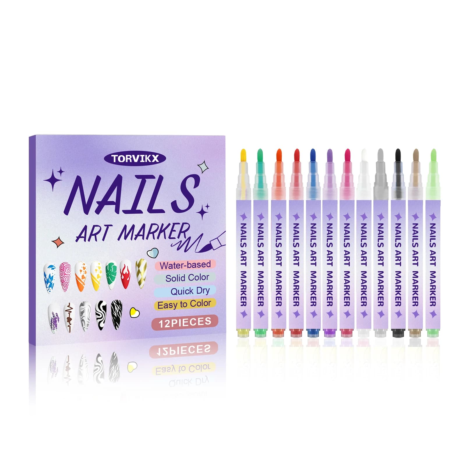 Nail Art Pen DIY Painting Fine Tip Long Lasting Color Smooth Drawing Water Based Waterproof Quick Dry Professional Beginner