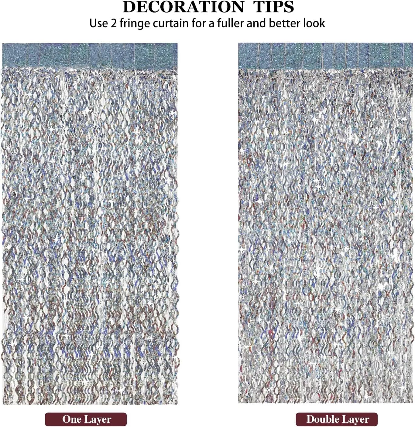 Blue Fringe Streamer Party Backdrop