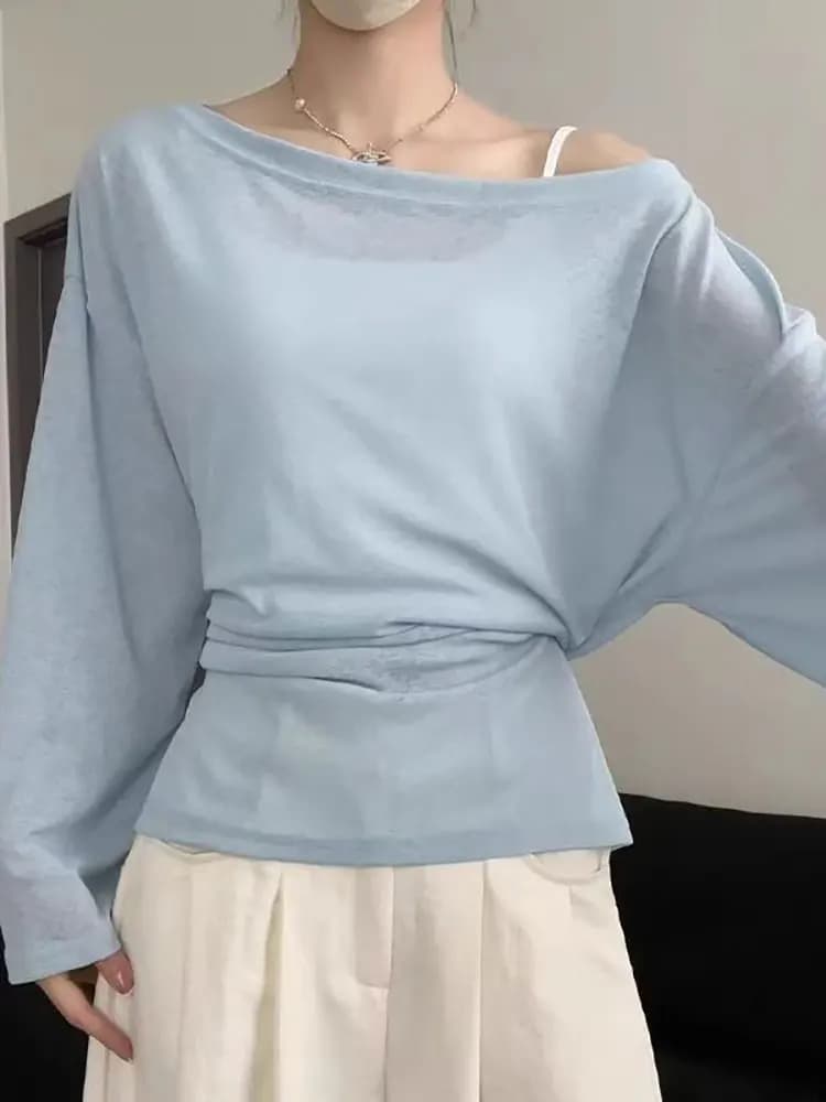 See Through Long Sleeve Oversize T Shirt