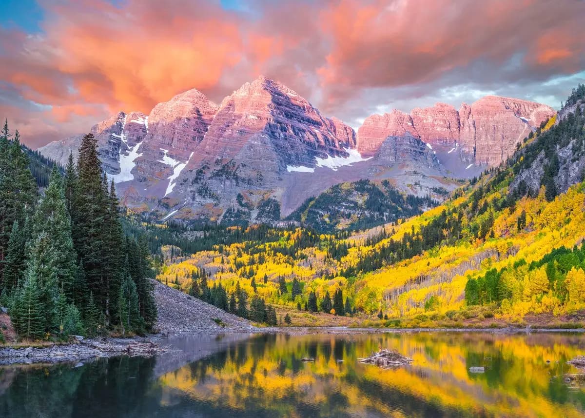 Forest Mountain Lake Landscape Canvas Print