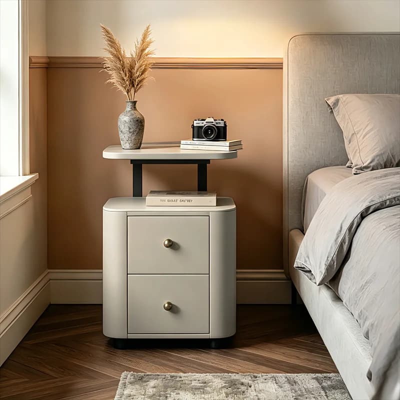 Aesthetic Storage Nightstand Trendy Elegant Bedside Table New Style Functional Nachttisch Home Bedroom Furniture