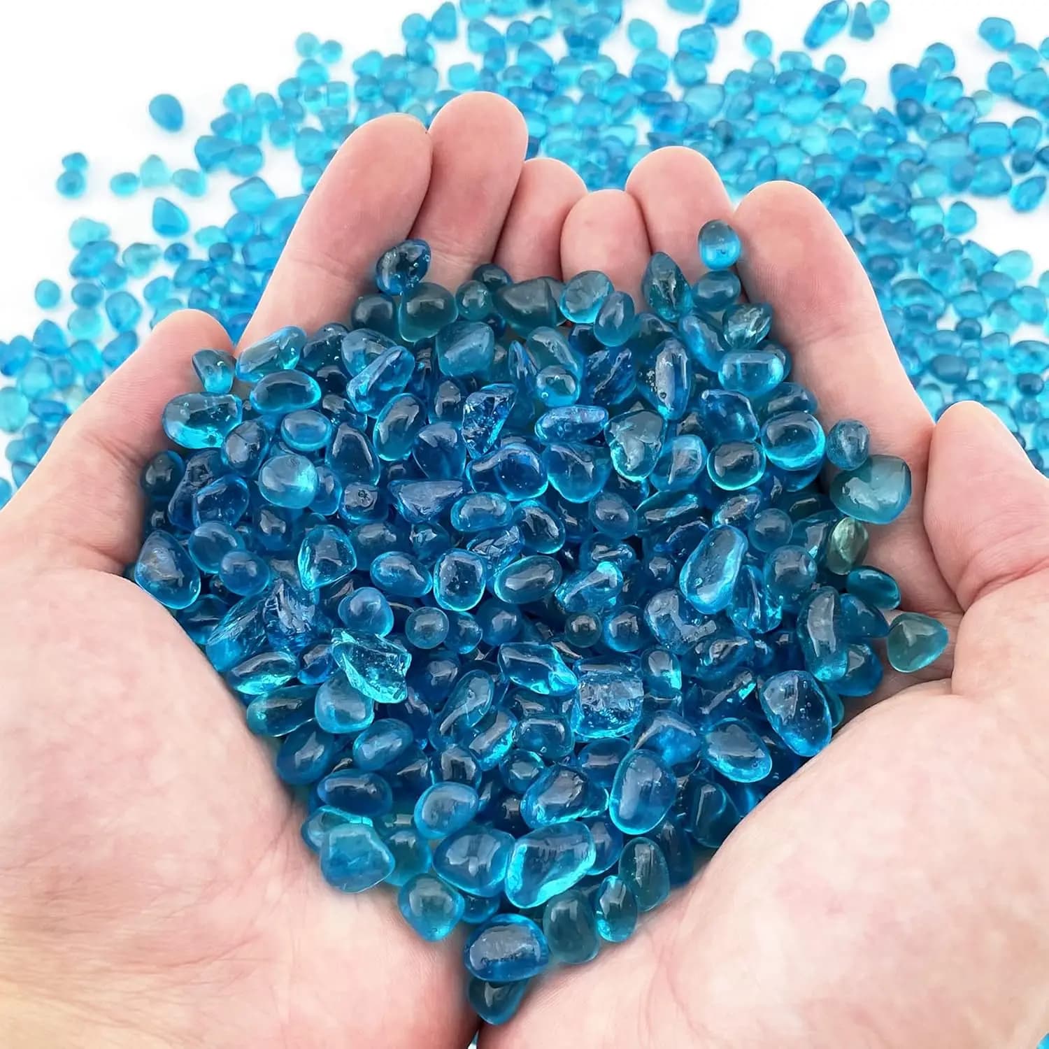 Light Blue Glass Aquarium Gravel