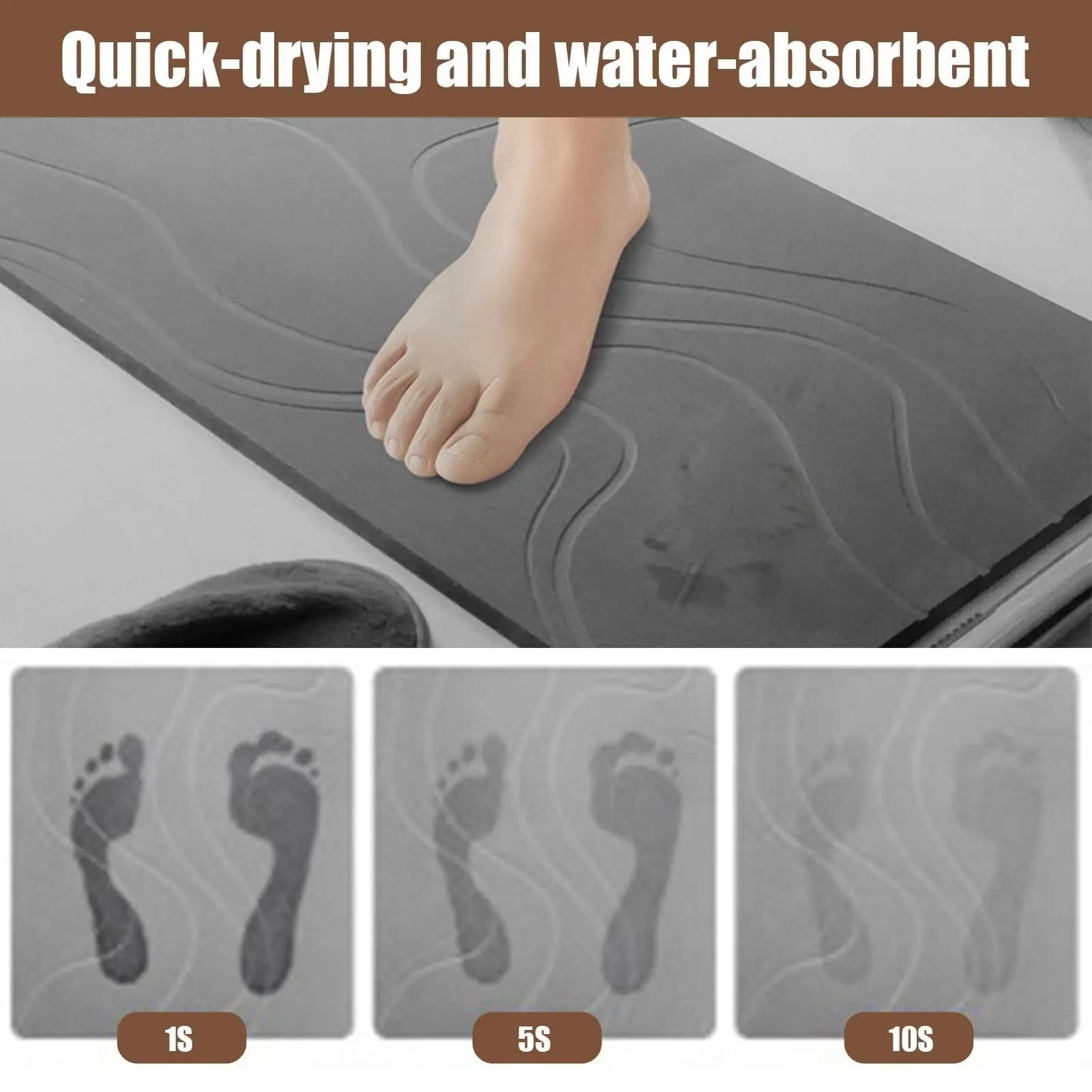 Diatomite Bath Drying Mat Non-Slip