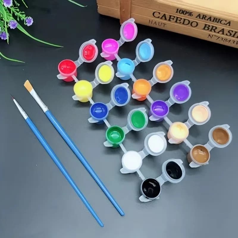 Acrylic Pigment Set With Brush