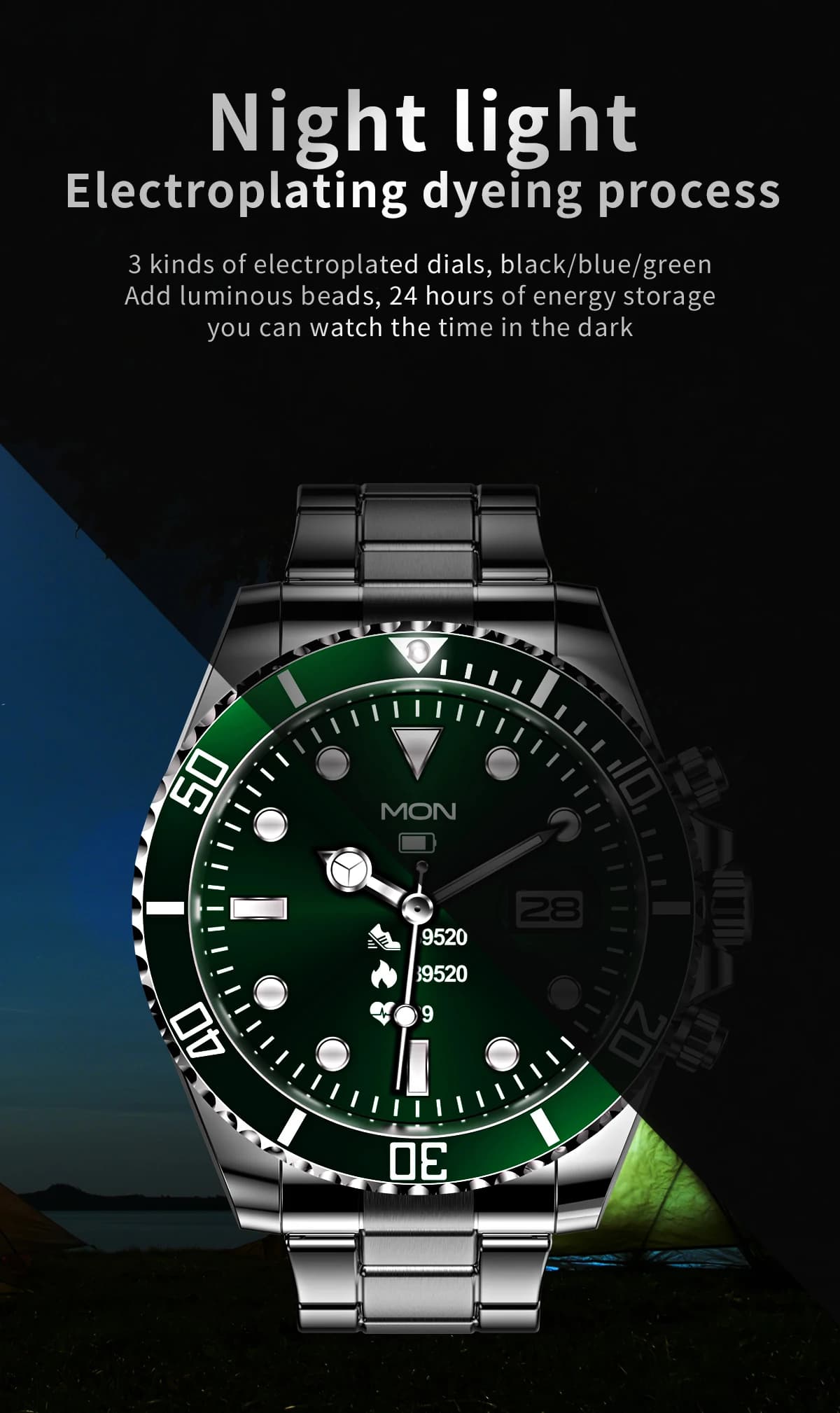 The 2025 new smart watch supports Bluetooth calls, health monitoring, stainless steel body, rugged and durable
