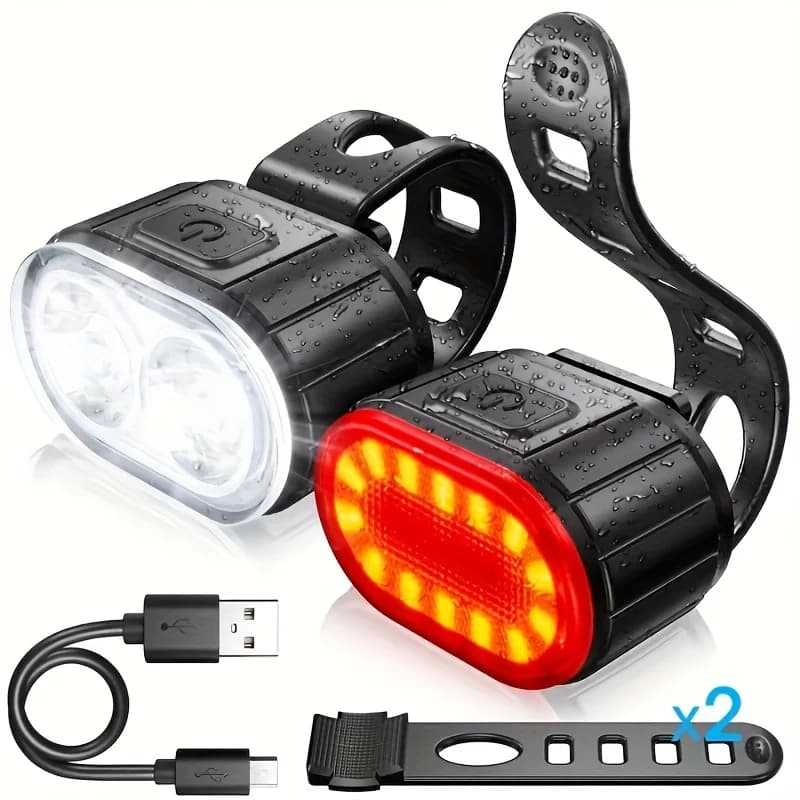 Bike LED Front and Rear Light Set