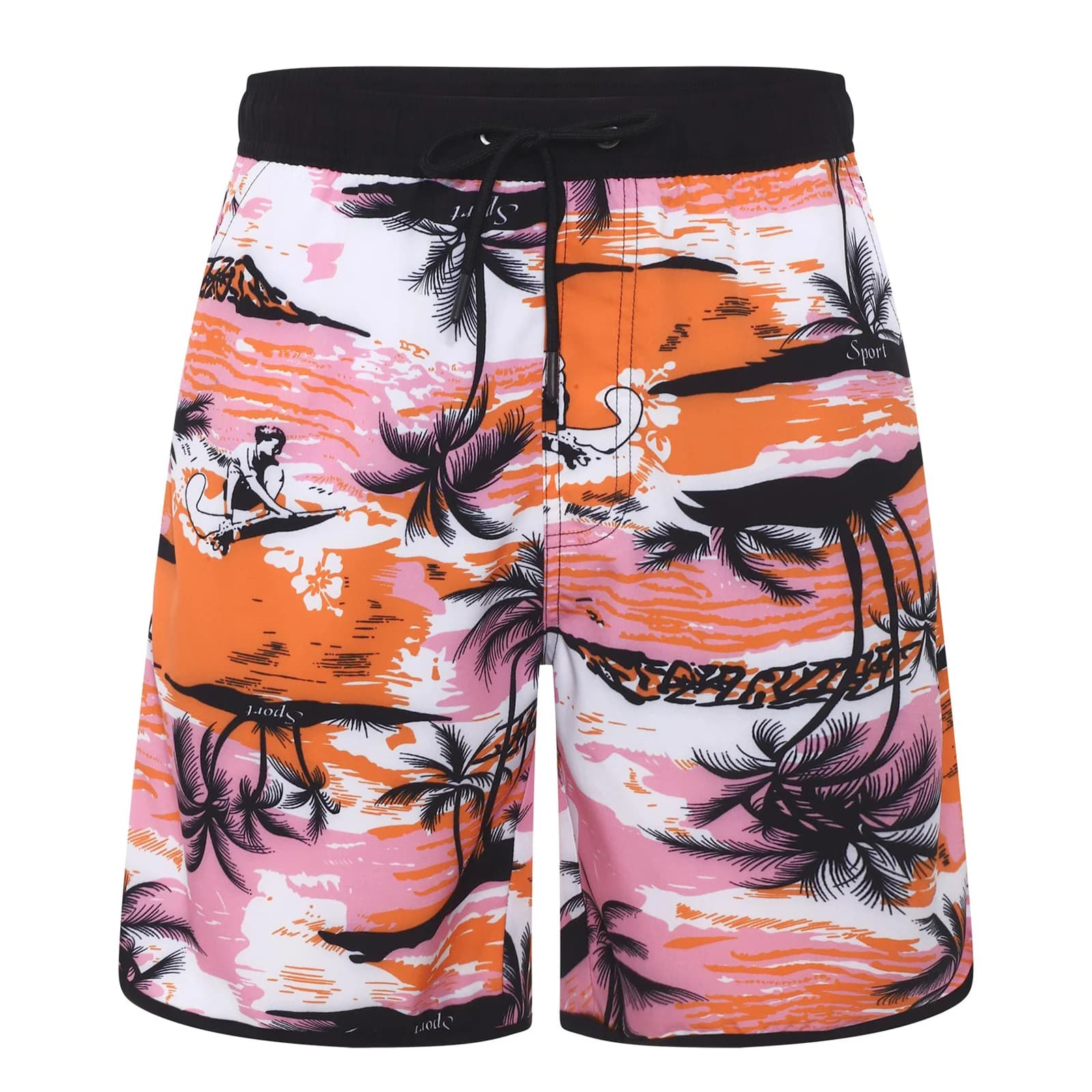 Men's Printed Swim Trunks with Pockets