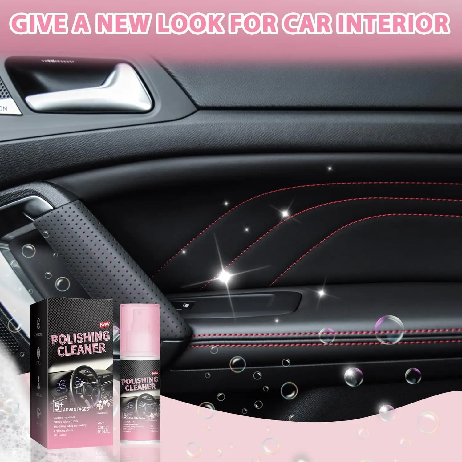 Car Interior Cleaner, Vehicle Interior Polish, 100ml Car Interior Cleaner, Interior Detailer Spray, Total Car Interior Cleaner