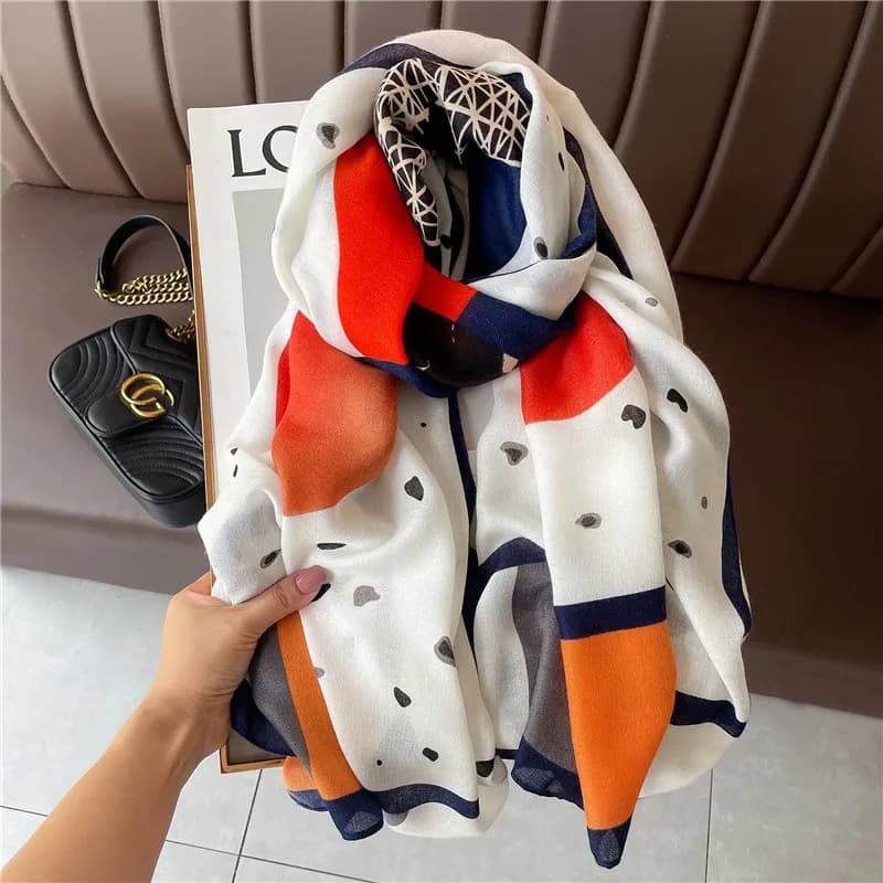 Lightweight Cotton Linen Long Scarf Wrap