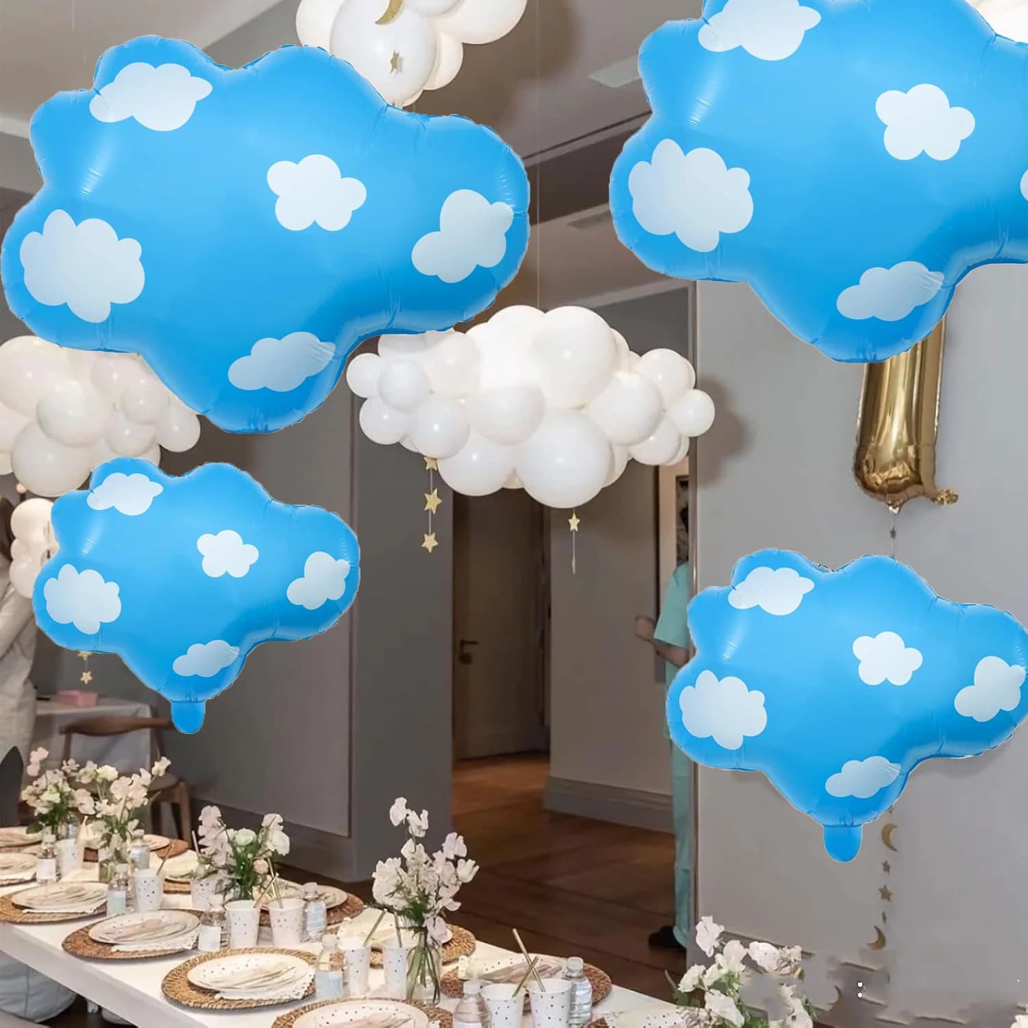 Sky Blue Cartoon Balloons