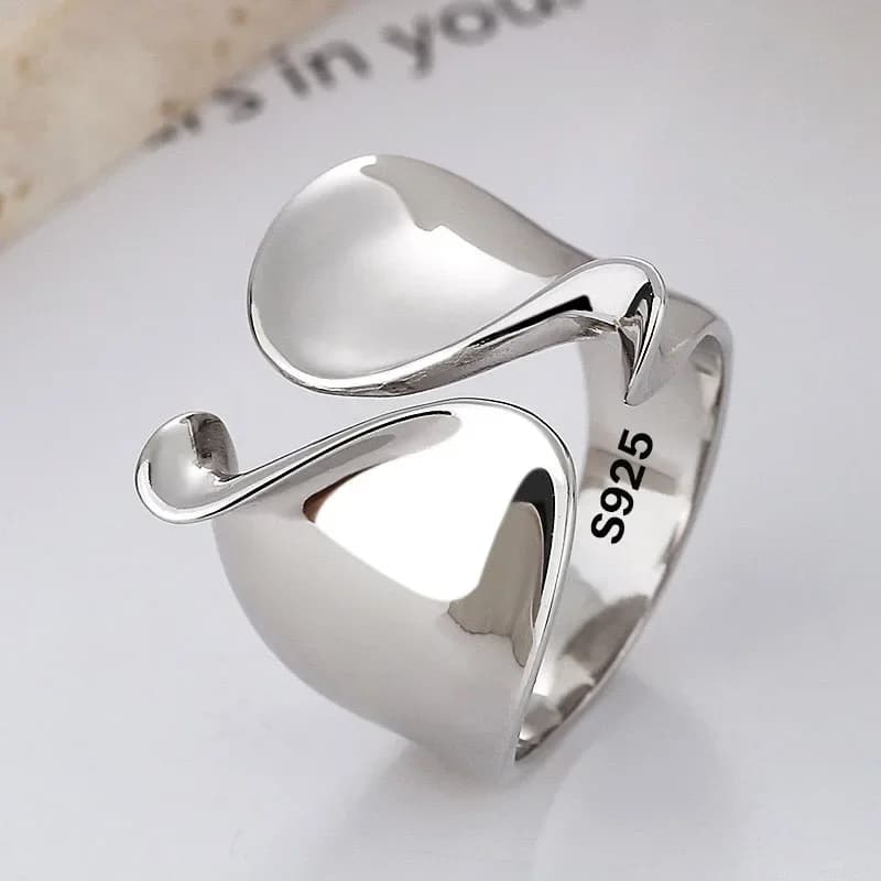 Sterling Silver Minimalist Open Ring for Women