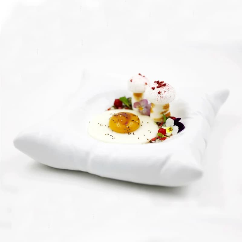 Ceramic Square Dinner Plate Black White