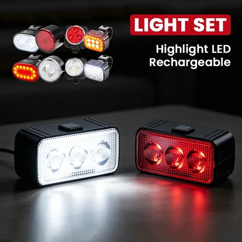 LED Bicycle Light Set Front and Rear