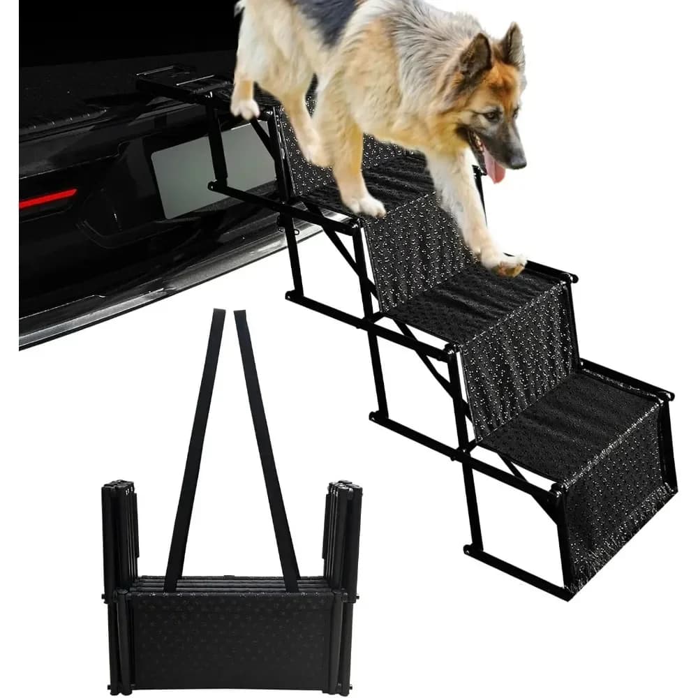 Foldable Dog Car Ramp with Non-Slip Steps