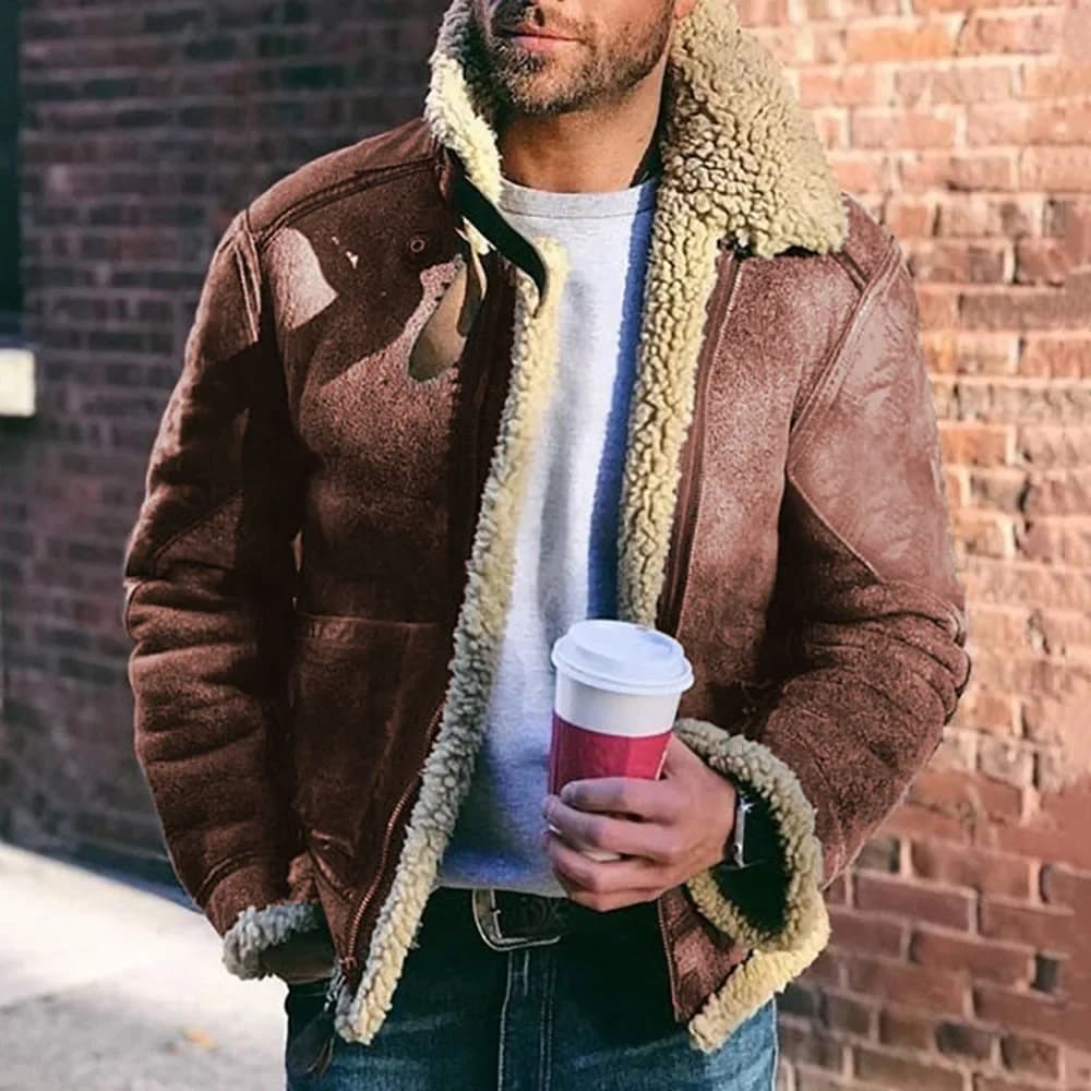 Men's Faux Leather Motorcycle Jacket