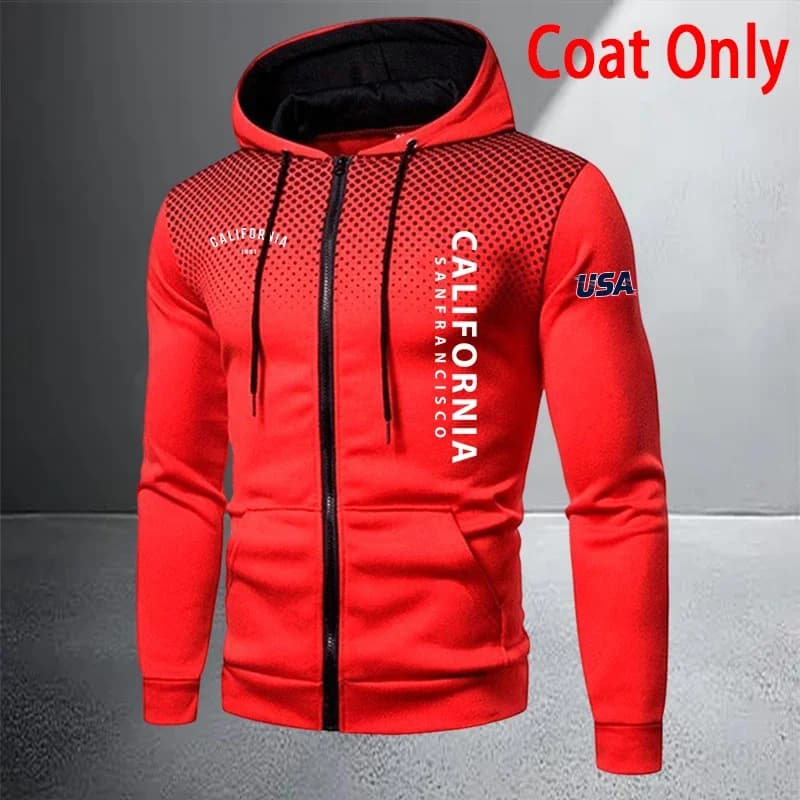 Men's Casual Zip Hooded Tracksuit