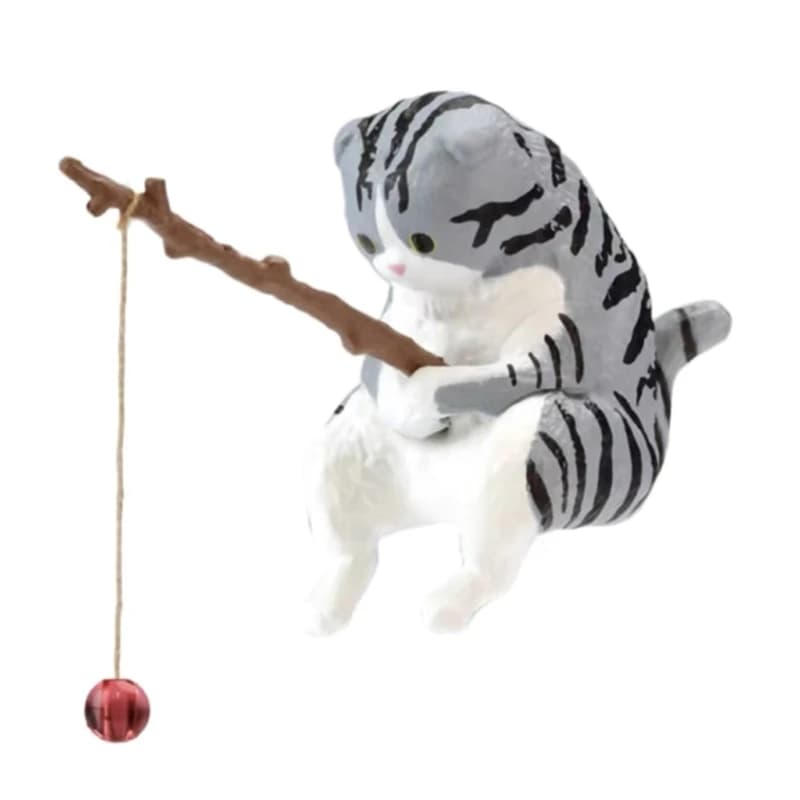 Fishing Cat Ornaments Fish  Landscaping Aquarium Decoration Mini Cat Statue Fish  Accessories Household Supplies