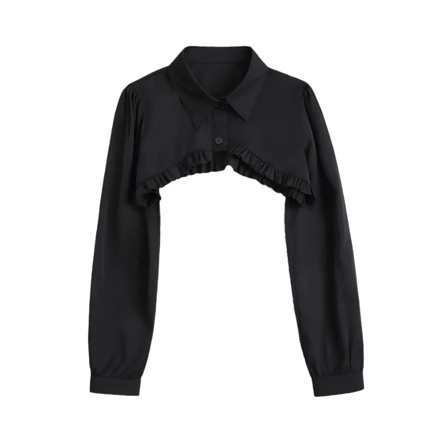 Ruffle Long Sleeve Bolero Crop Top