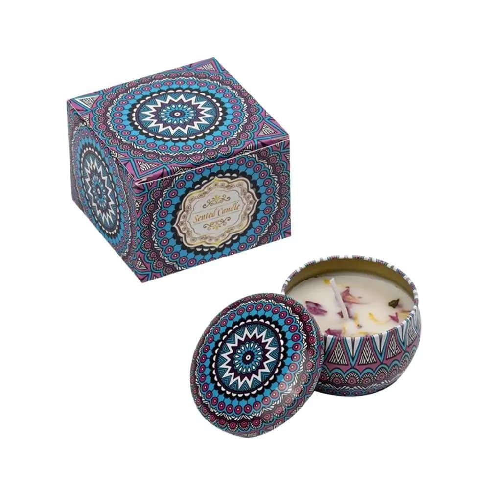 Soy Wax Scented Candle with Dried Flowers