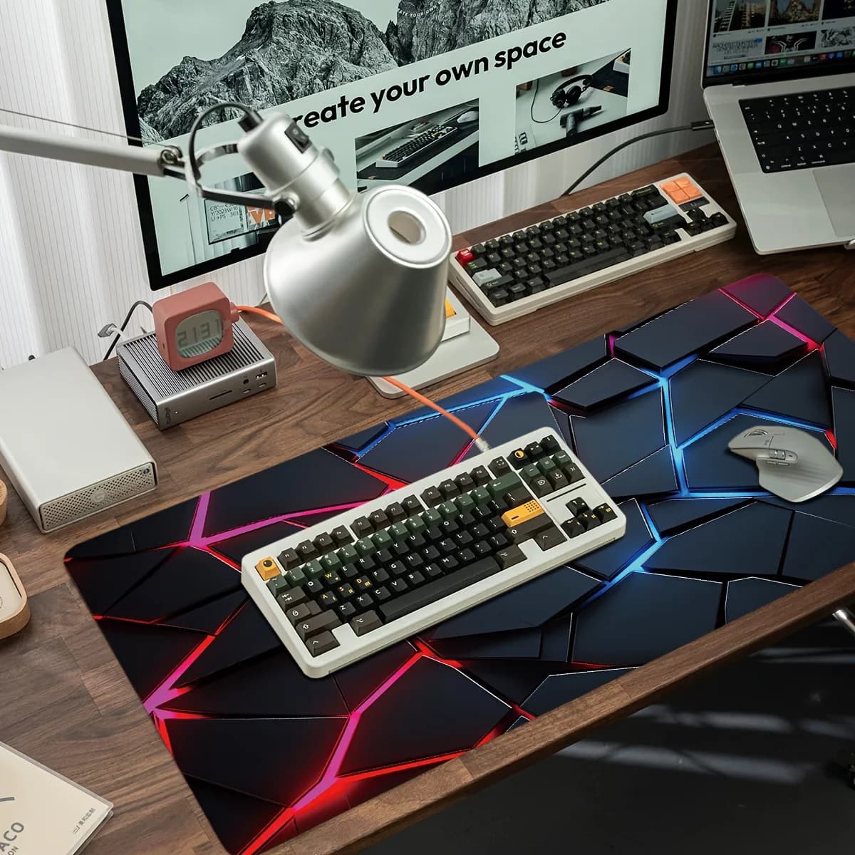 Large Gaming Mouse Pad 90x40 Red Blue Gradient
