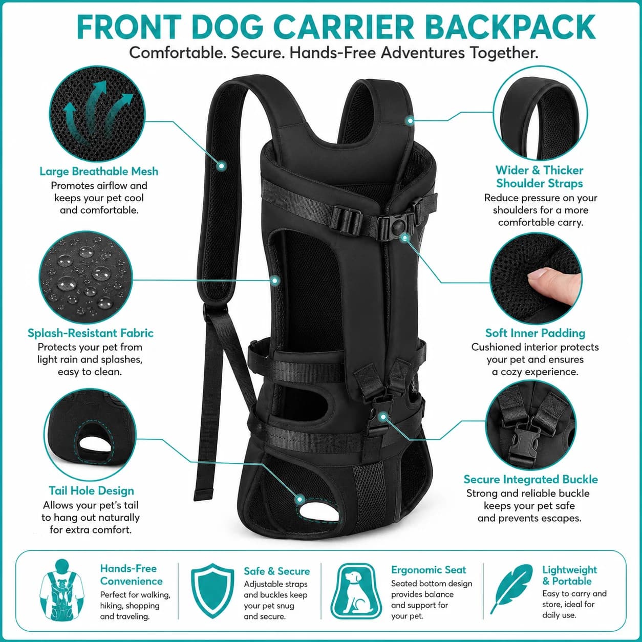Pet Backpack Carrier For Cat Dogs Front Travel Dog Bag Carrying For Animals Small Medium Dogs Bulldog Puppy Mochila Para Perro