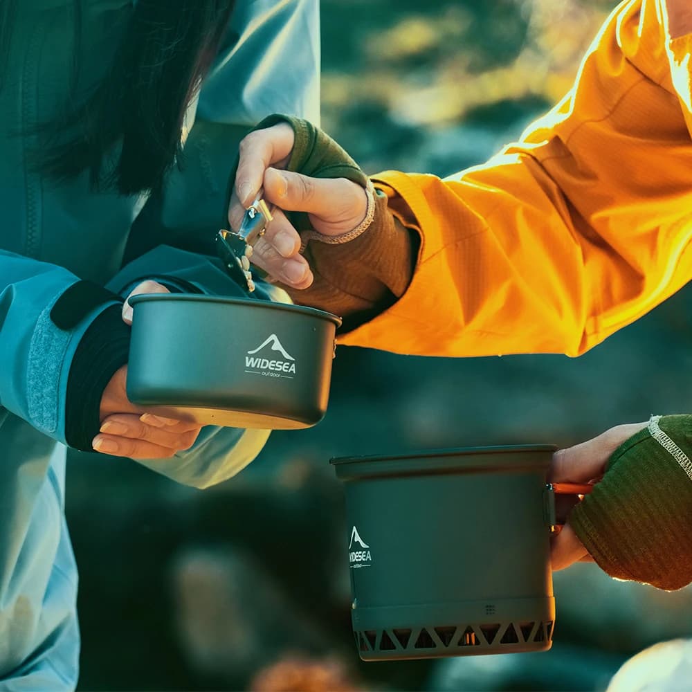 Hard Anodized Camping Pot Set 1.3L 2.3L