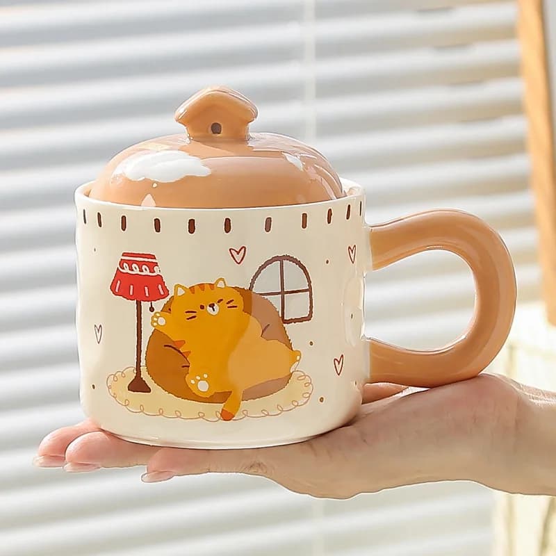Cartoon Mug Ceramic Cup Cute Couple Water Cup Funny Mugs Coffee Cups Drinkware Original Breakfast Cups Personalized Gift Tea Bar