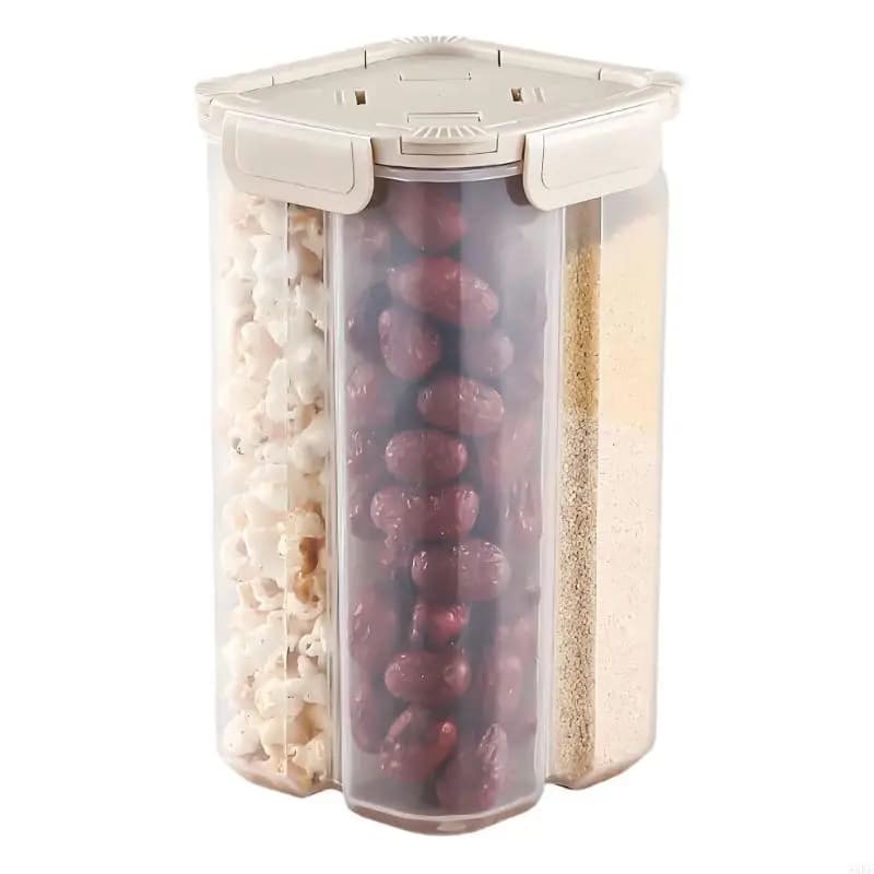 Clear Kitchen Storage Canister with 4 Compartments
